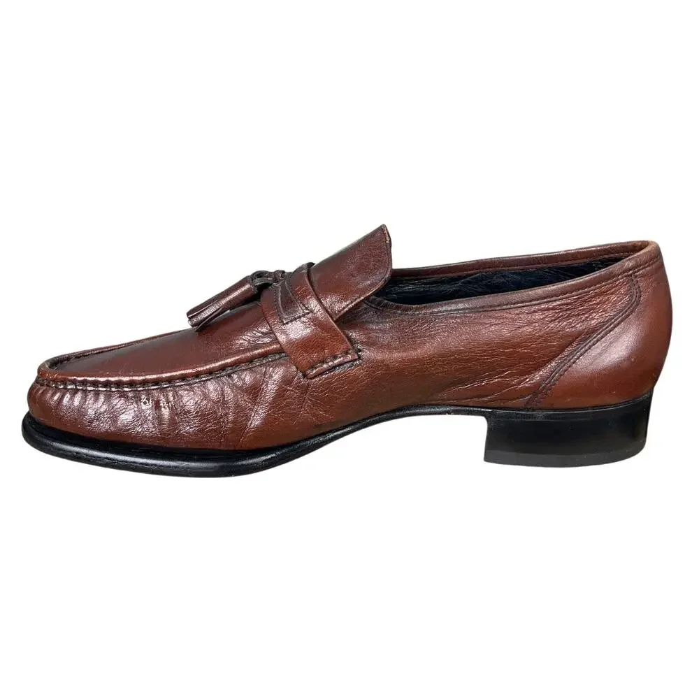 Vintage Florsheim Men’s Pisa Brown Leather Tassel Loafers Size US 10 D